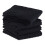 Torchons noirs unis à motif gaufré (lot de 4) 2