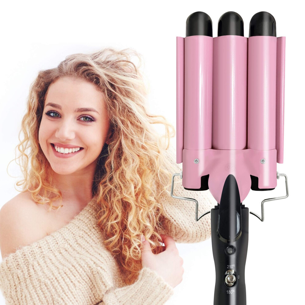 Hair Waver Iron 3 Barrel Curling Iron 25mm Ceramic Tourmaline Fast Heating Adjustable Temperature