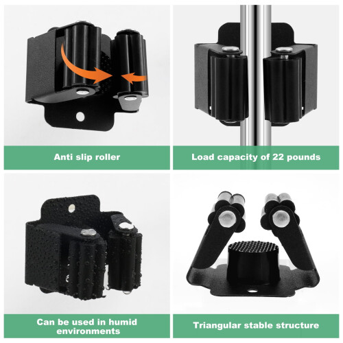 Βάση σκούπας AEVXKHI6PCS, Κρεμάστρα σφουγγαρίστρας από ανοξείδωτο ατσάλι με βίδες, 2