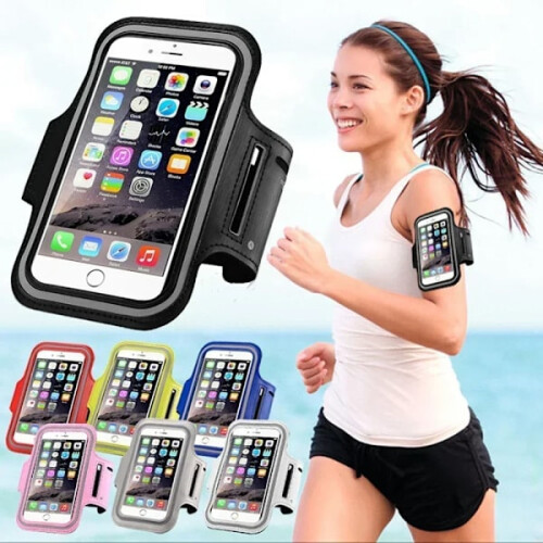 Braçadeira para celular compatível com Samsung e iPhone, suporte de 5,5 polegadas para academia, corrida e esportes ao ar livre - Preta 1