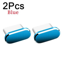 2 kpl 16PM metallinen pölysuoja iPhone 16 15Pro Max Plus USB Type C -latausliittimille, sininen