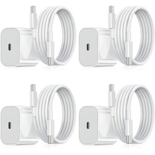 4 kpl - Samsung-yhteensopiva laturi - Pikalaturi - Adapteri + Kaapeli 20W Valkoinen yksi koko 4 kpl Samsung-yhteensopiva