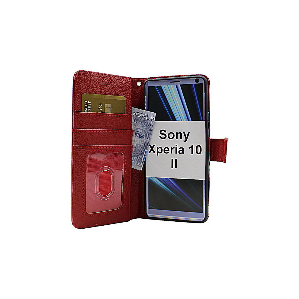 New Standcase Wallet Compatible With Sony Xperia 10 Ii (Xq-Au51 / Xq-Au52) Red 9173940148901