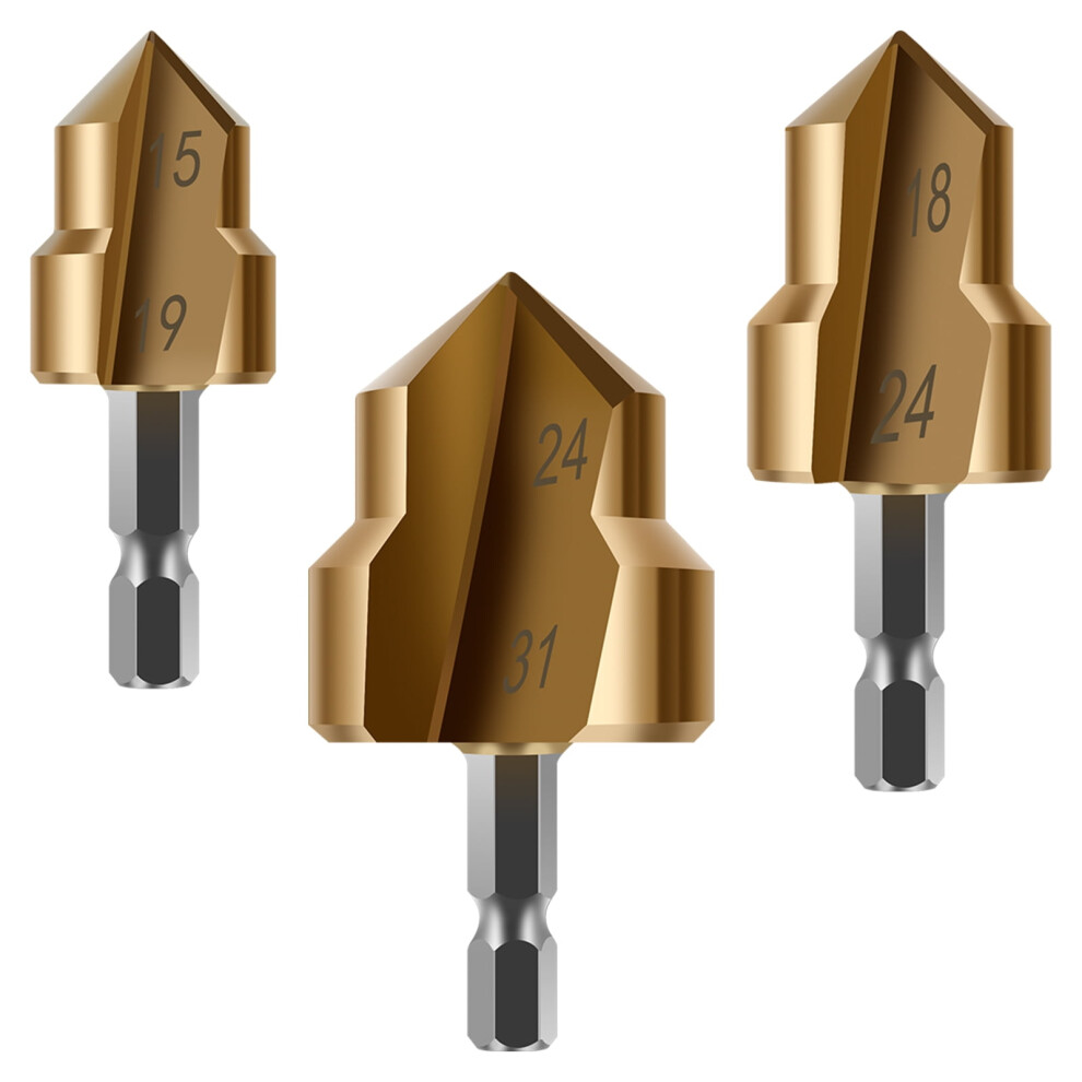Fuygrcj Pipe Reamer Drill Bit Set Deburring Reaming Tool Compatible With Most Drills For Pvc Conduits 9173940148994