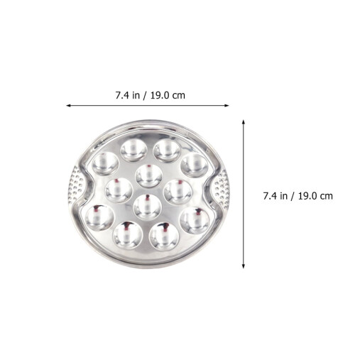 2pcs Practical Restaurant Escargot Plate Barbecue Escargot Stainless Steel Dish 1