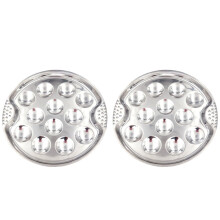 2pcs Practical Restaurant Escargot Plate Barbecue Escargot Stainless Steel Dish