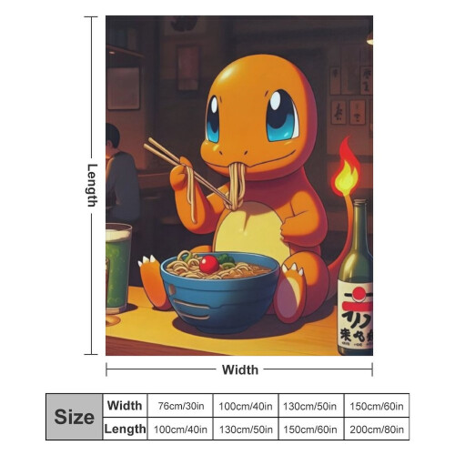 Εξαιρετικά μαλακό Charmander Anti-pilling Flannel Plush Micro Fleece Ρίχνει κουβέρτες για 1
