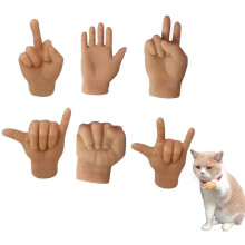 Tiny Hands for Cat Paws Mini Foldede Gummi Finger Til Små Katte Kløbetræk 6-pak