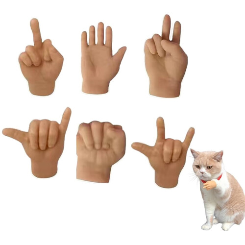 Tiny Hands for Cat Paws Mini Vikta Gummifingrar för att Passa Små Katter Kloskydd 6-pack