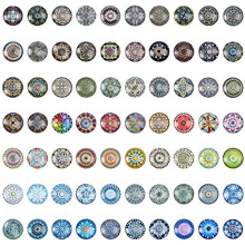 70 pezzi di cabochon in vetro stampato da 25 mm, piastrelle a mosaico per la creazione di ciondoli e gioielli.