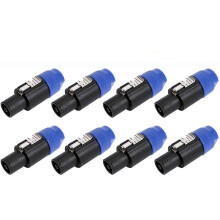 8-balenie adaptérov pre audio káble, 4-pólový audio reproduktorový konektor s otočným zámkom, kompatibilný so Speakon NL4FC, NL4FX, NLT4X