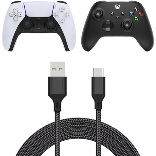 (2x) Micro-USB-Ladekabel | 3 m | XBOX PS5 PS4 Extra lang SUPER! (2er-Pack) 3 Meter