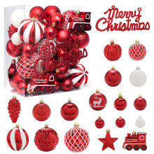 Set di palline natalizie infrangibili - 65 decorazioni sfuse per albero, casa, esterni, matrimoni e feste - Compatibili con le festività natalizie