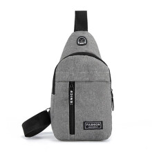 Sacoche poitrine en tissu Oxford grande capacité pour le sport et les activités de plein air, sac à dos bandoulière loisirs I2c2 Gris Taille