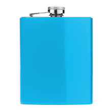 Cantil de bolso azul claro de aço inoxidável de 200ml