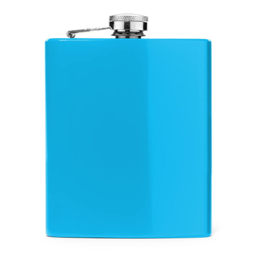 Hellblauer 7oz Edelstahl-Flachmann