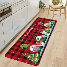 maxiaoxia Küchenmatte mit Weihnachtsmotiv (Rentier, Weihnachtsbaum), Fußmatte für den Hauseingang, Badezimmermatte, rutschfeste Fußmatte, Teppich