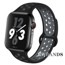 Sportarmband kompatibel mit Apple Watch (46 mm, 44 mm, 40 mm, 38 mm, 41 mm, 45 mm, 49 mm), atmungsaktives Armband für iWatch Series 10, 9, 8, 7, 6,
