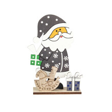 Ofertas da Sheghy Cyber Monday para hoje: Enfeites de Natal decorativos em madeira com Papai Noel e renas, em 3D.