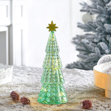 Decorazione natalizia in vetro di cristallo per albero di Natale, compatibile con le decorazioni natalizie, luce notturna luminosa per la decorazione
