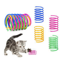 Kattefjærleke (4-pakning) - Fargerik, slitesterk plastspiral for innekatter å slå, bite og jakte på - Lett interaktiv kattungeleke