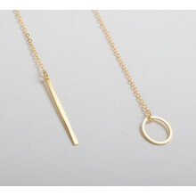 Collane per donna, collane e pendenti, elegante collana a catena a lariat con cerchio a forma di Y, gioielli per donna