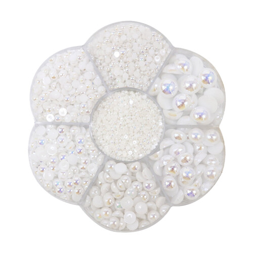 Χάντρες Apmemiss Half Pearls Flatback για χειροτεχνίες, κοσμήματα νυχιών, κατασκευή