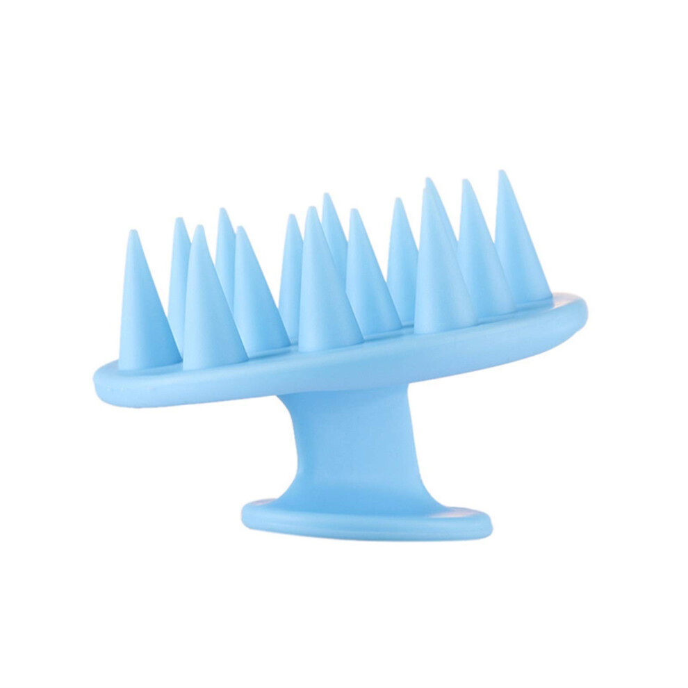 Blue Silicone Scalp Massager Brush for Deep Hair Cleansing and Gentle Shower Massage