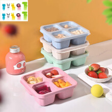maxiaoxia4 rekeszes bento ebéddoboz készlet snack tartály gyümölcspálcika gyerekeknek szószok elválasztó fedéllel bento doboz snack