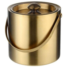 Stainless Steel Ice Bucket with Lid and Tongs, DoubleWall Insulated 2L for Parties and Wine