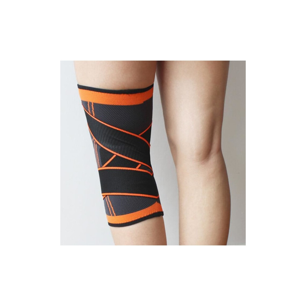 Orange Adjustable Knee Brace With Compressor Increased Blood Circulation M