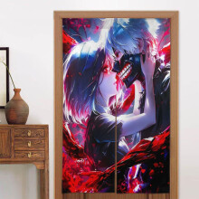 Kaneki Ken Door Curtain for Doorway, Pattern Print Blackout Privacy Window Curtain, Room Divider Curtain Tapestry Home Decor, 34" W X 56" L