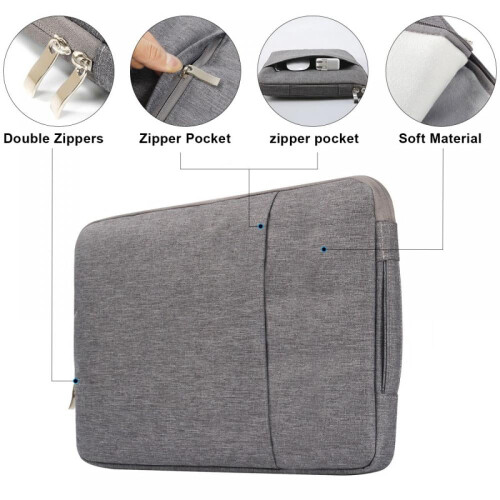 Capa protetora fina para laptop de 13 polegadas, compatível com MacBook Pro, à prova d'água e com bolso. 2