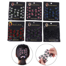 Peigne extensible vintage à perles et fleurs, peigne en métal avec pince à cheveux
