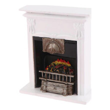 1/12 Poppenhuis openhaard miniatuur model meubelaccessoires multifunctionele delicate houten ornamenten wit voor poppenhuis woonkamer