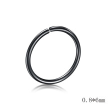 Hamis karika piercing karika rozsdamentes acél hipoallergén porc piercing ékszer helix fülcsipesz ajakkarika orrkarika FEKETE6MM