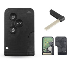 Autoschlüssel-Fernbedienung, 3 Tasten, Schlüsselgehäuse, Smartcard, Fernbedienung für Renault Megane 2, Scenic 2, Clio 3 (433 MHz PCF7947-Chip)