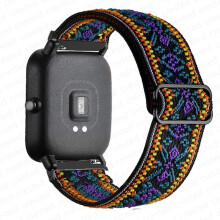 20mm/22mm elastiskt klockarmband i nylon kompatibelt med Amazfit GTS4/2/2E/3/Mini, GTR4/3/Pro/2, Bips, Stratos - Bohemia Lila