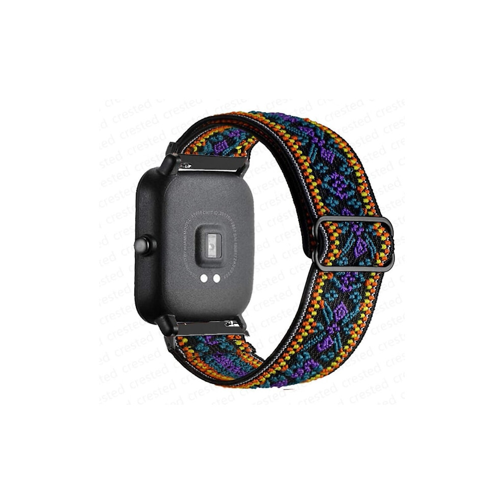 20Mm/22Mm Nylon Elastic Watch Band Compatible With Amazfit Gts 4/2/2E/3/Mini, Gtr 4/3/Pro/2, Bips, Stratos - Bohemia Purple 9499224634237