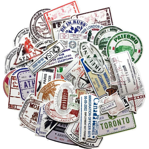 Βαλίτσα με αυτοκόλλητα Vintage Travel Label, σετ 60 φύλλων 1