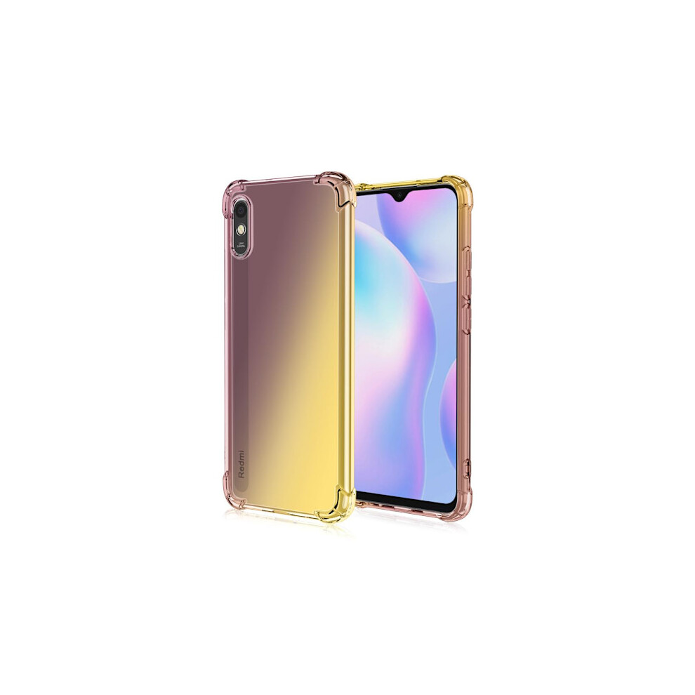 Compatible With Xiaomi Redmi 9At - Stylish Shockproof Silicone Case Black/Gold 9499224634169