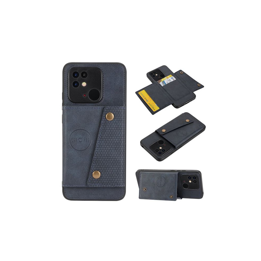 Compatible With Xiaomi Redmi 10C - Practical Case With Card Holder Dark Blue 9499224634268