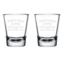 Set van 2 borrelglaasjes van 50 ml (1,75 oz) - Proost! Verjaardagscadeau (35e verjaardag)