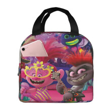 Sac à lunch isotherme Trolls World Tour, mignon et réutilisable, idéal pour les pique-niques et les voyages en plein air.