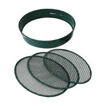 Tamiz metálico para jardín con 3 mallas intercambiables de diferentes tamaños de orificios. Tamiz de jardinería versátil para aficionados a la