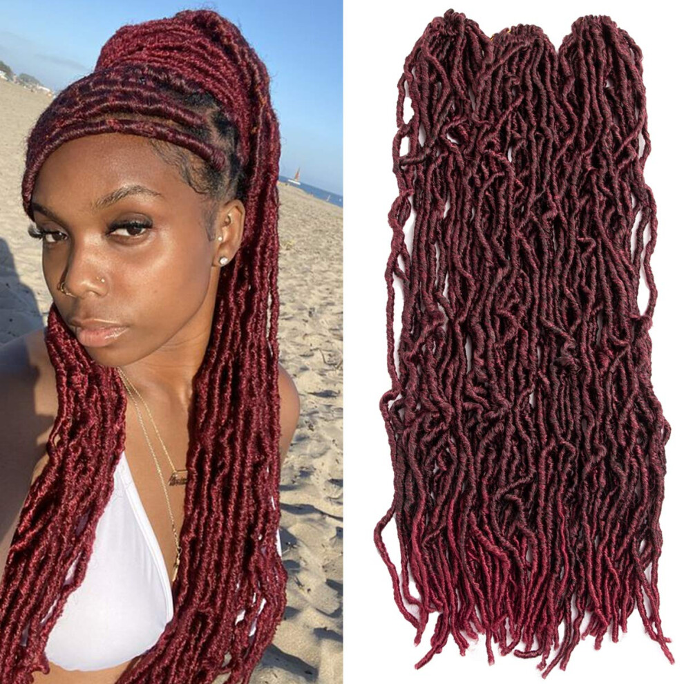 Unisex 24 Inch Faux Locs Crochet Hair 60 Roots Prelooped Soft Locs Braids Natural Texture
