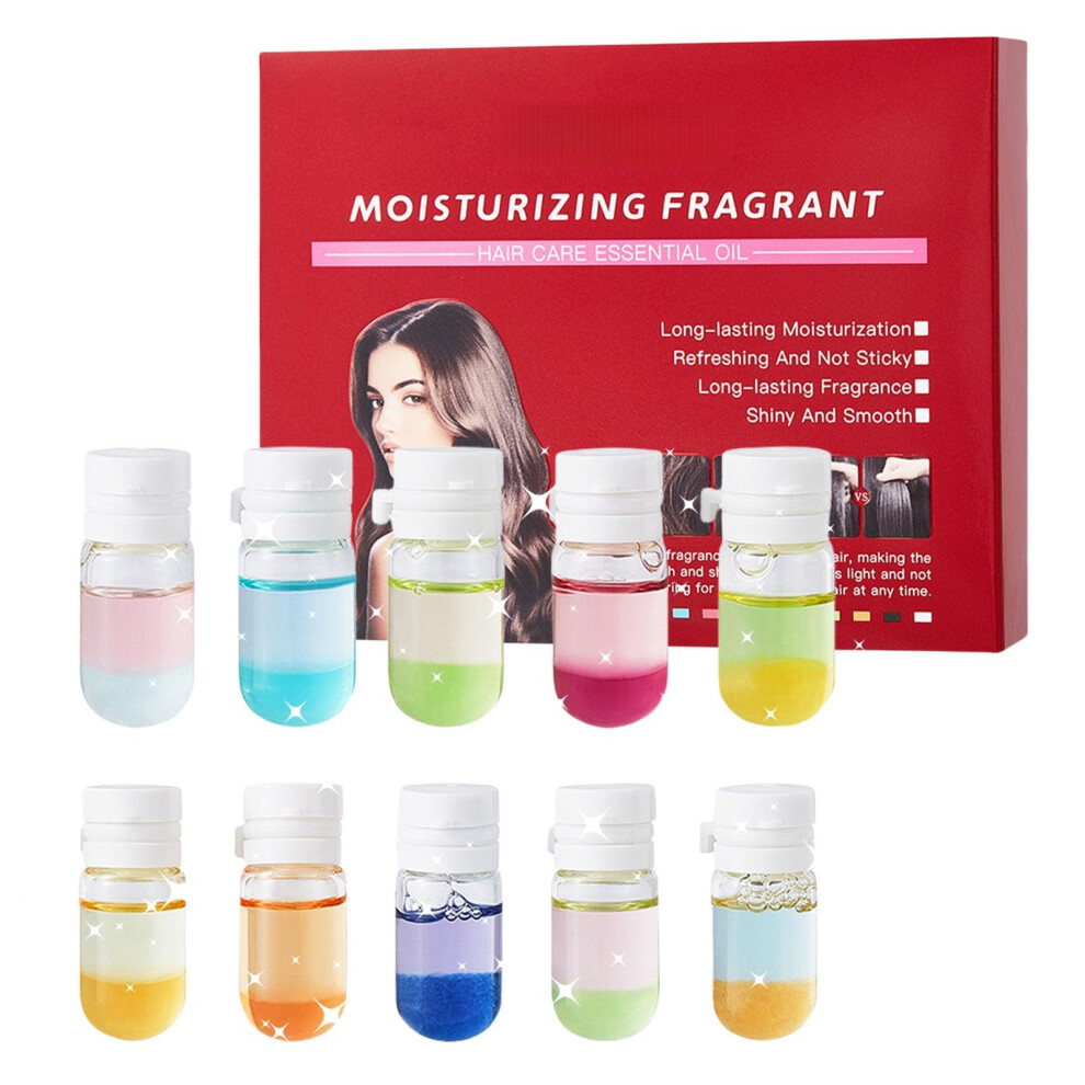 Hair Serum Capsules with Hair Perfume Oil, Anti Frizz LeaveIn Treatment, 10pcs Long Lasting Fragrance