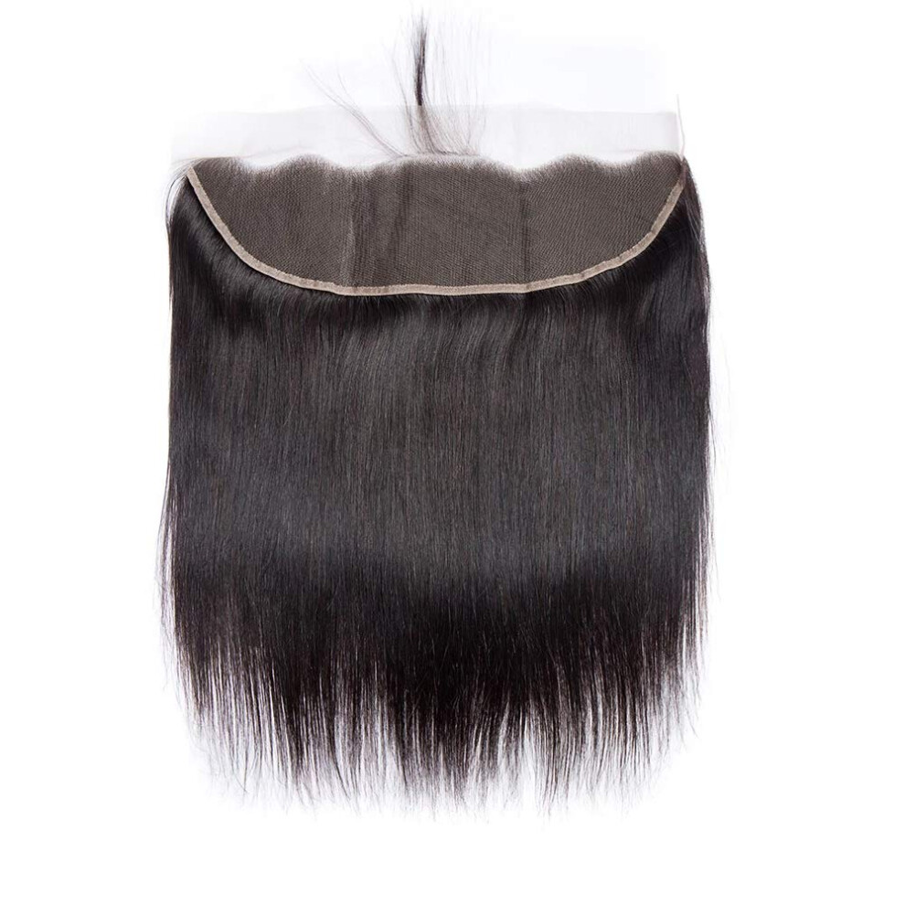 Unisex 13X4 Lace Frontal Wig Brazilian Virgin Hair Pre Plucked Hairline Invisible Hd Lace 14 Inch Straight