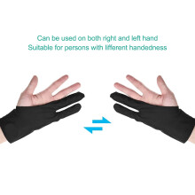 Graphics Tablet Glove with Two Fingers Soft Material for Artists