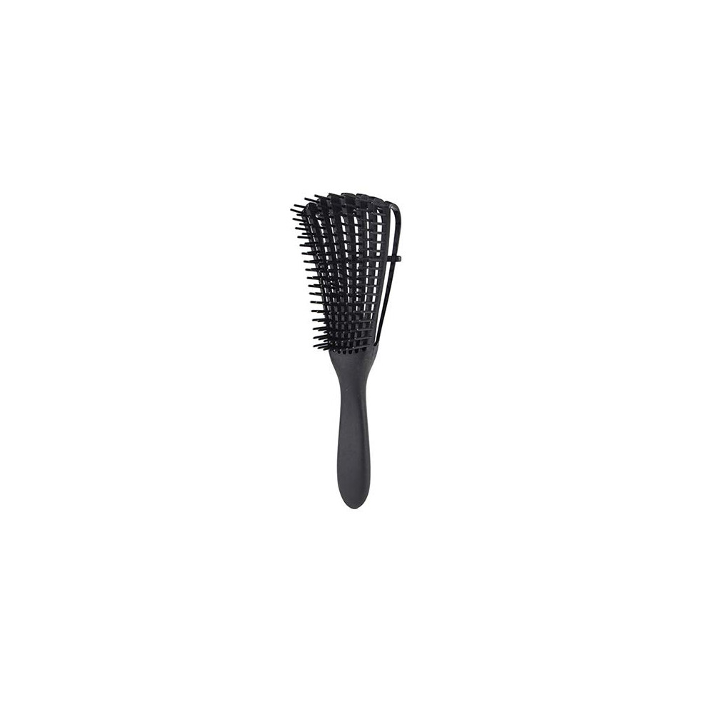 Black Detangling Brush With Flexible Bristles For Wet And Dry Hair, Gentle Knot Removal,